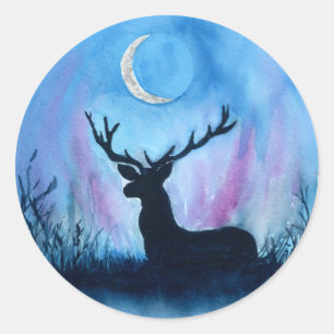 Pegatina Redonda Ceryneian Hind