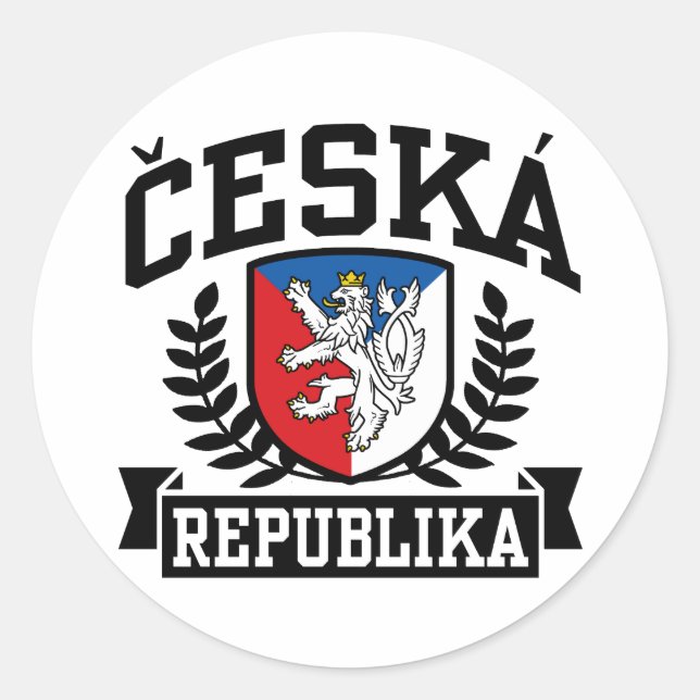 Pegatina Redonda Ceska Republika (Anverso)