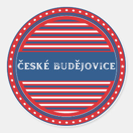 Pegatina Redonda Ceske Budejovice City Pride Emblem Czech Identity