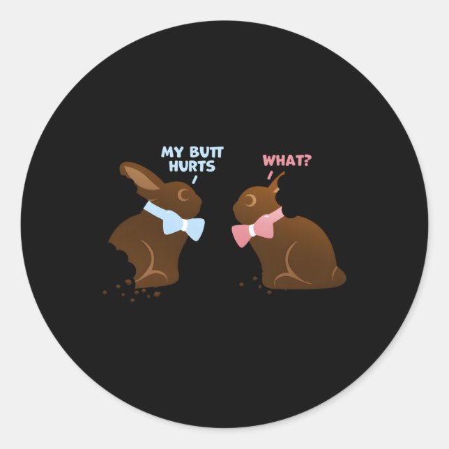 Pegatina Redonda Cesta De Pascua De Nochebuena De Chocolate Y Me Du (Anverso)