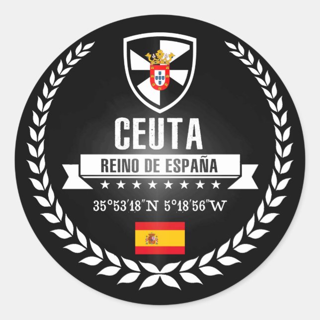 Pegatina Redonda Ceuta (Anverso)