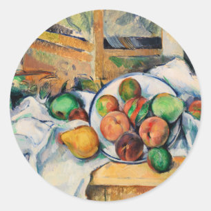 Pegatina Redonda Cezanne - Una Mesa de Esquina