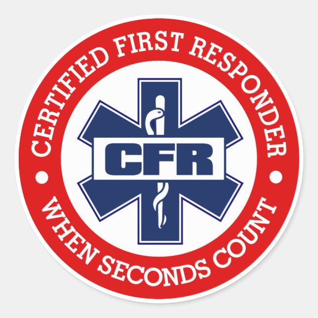 Pegatina Redonda CFR (Respondedor certificado primero) (Anverso)
