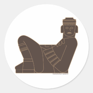 Pegatina Redonda Chac Mool