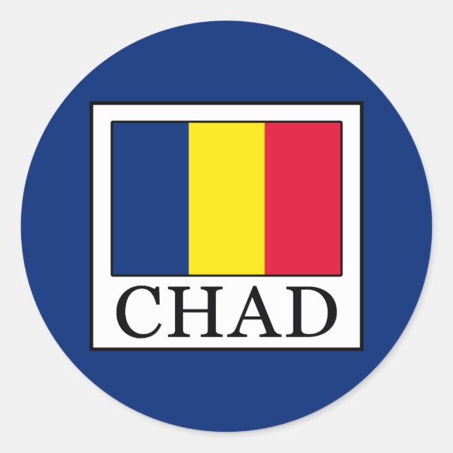 Pegatina Redonda Chad (Anverso)