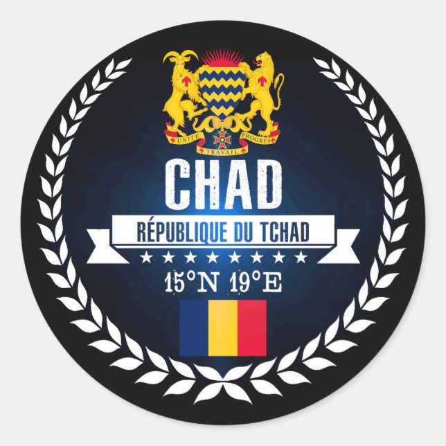 Pegatina Redonda Chad (Anverso)