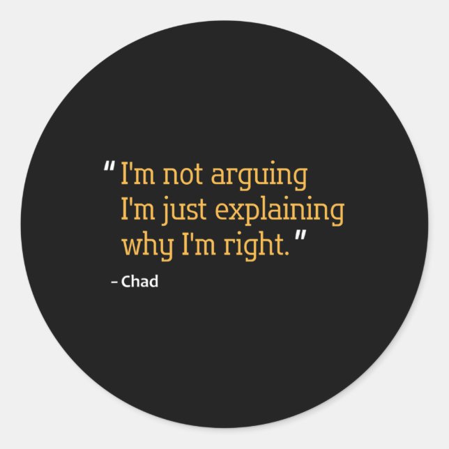 Pegatina Redonda Chad Gift Cita Graciosa Cumpleaños Nombre Personal (Anverso)