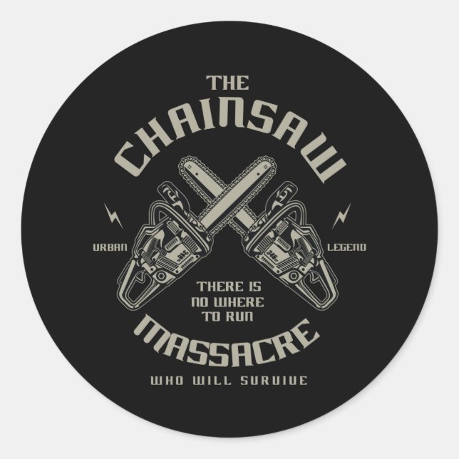 Pegatina Redonda Chainsaw (Anverso)