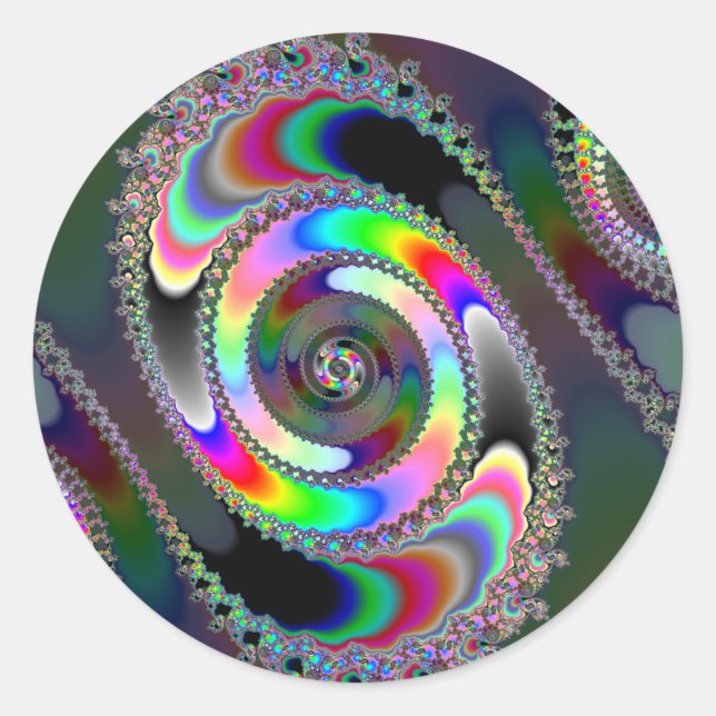 Pegatina Redonda Chainsaw - Fractal (Anverso)