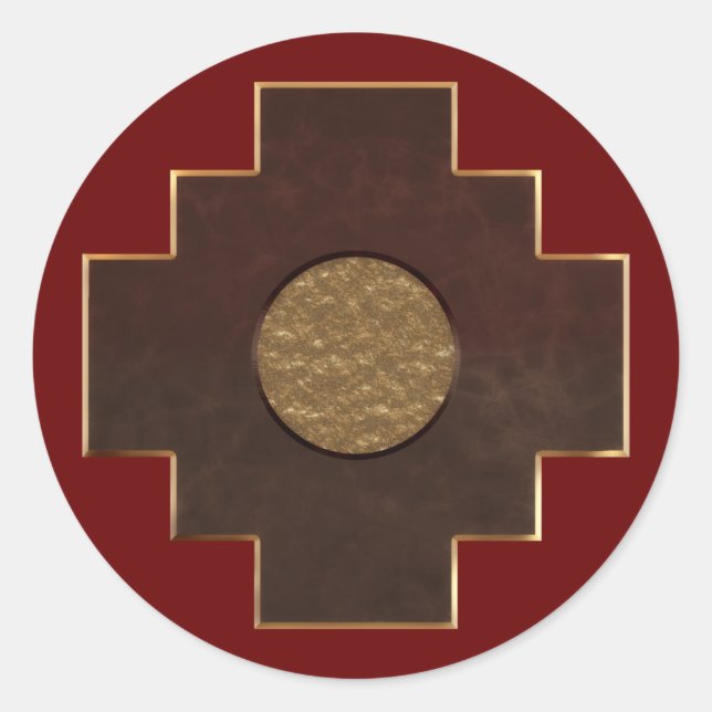 Pegatina Redonda Chakana Cross (Anverso)