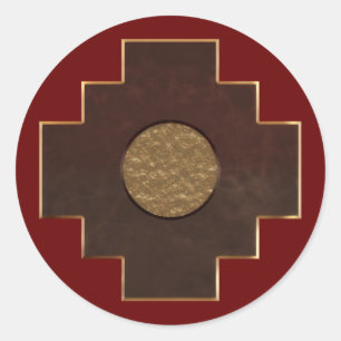 Pegatina Redonda Chakana Cross