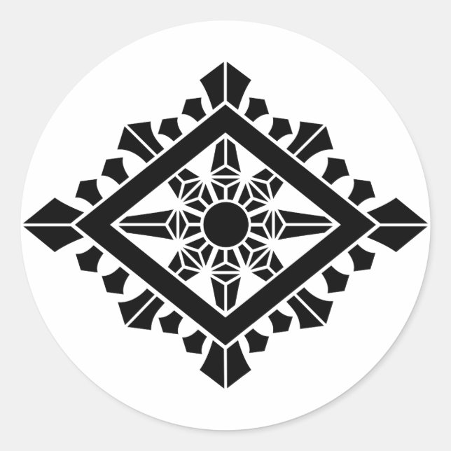 Pegatina Redonda chakra dharma rómbico (Anverso)
