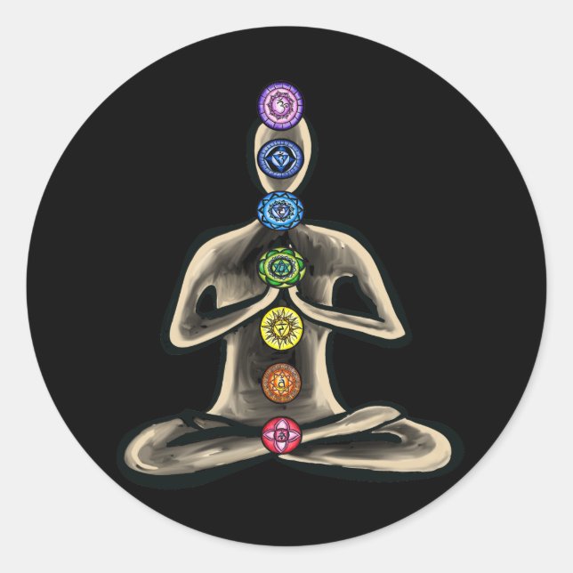 Pegatina Redonda Chakra Powered (Anverso)