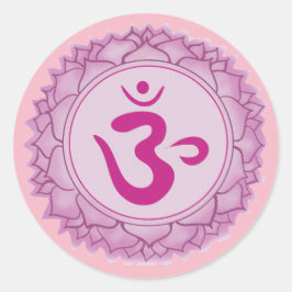 Pegatina Redonda Chakra rosa Crown Classic Round Sticker, brillante