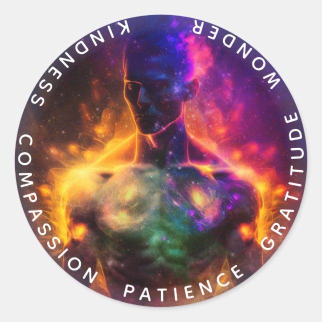Pegatina Redonda Chakras | Auras humanas | Energy Healer (Anverso)