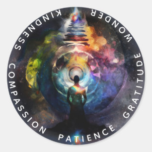 Pegatina Redonda Chakras   Auras humanas   Energy Healer