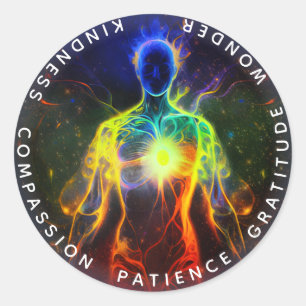 Pegatina Redonda Chakras   Auras humanas   Energy Healer