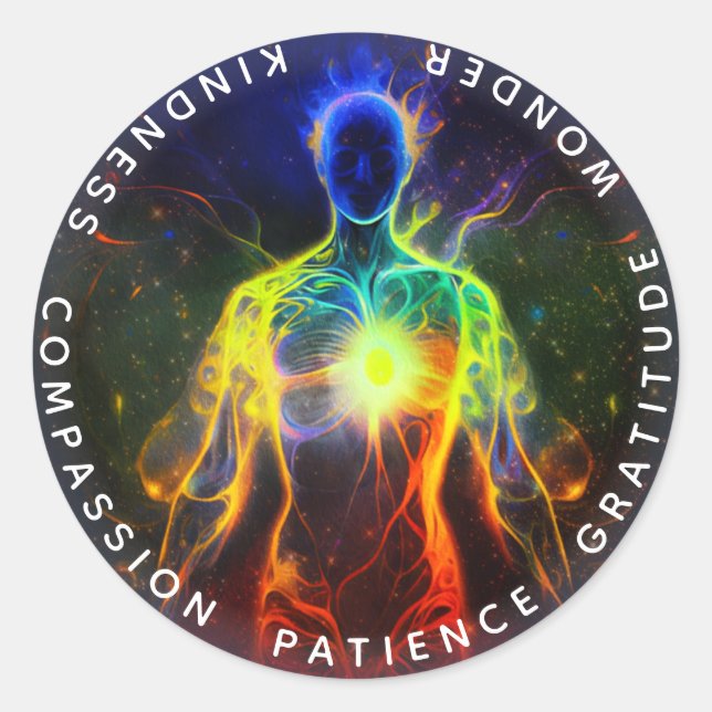 Pegatina Redonda Chakras | Auras humanas | Energy Healer (Anverso)