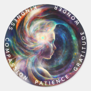 Pegatina Redonda Chakras   Auras humanas   Energy Healer