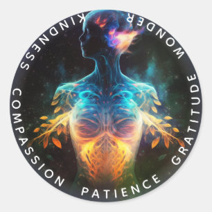 Pegatina Redonda Chakras   Auras humanas   Energy Healer