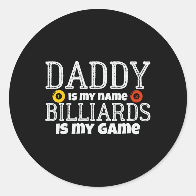 Pegatina Redonda Chalk Stick Cueist Table Rack Snooker Billiards Po (Anverso)