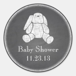 Pegatina Redonda Chalkboard Bunny