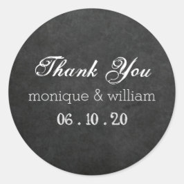 Pegatina Redonda Chalkboard Flouritic Boda Rústica Gracias