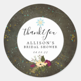 Pegatina Redonda Chalkboard Gold Stars DIY Bridal Shower