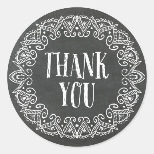 Pegatina Redonda Chalkboard Gypsy Gracias Pegatinas