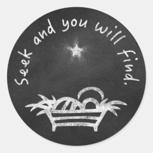 Pegatina Redonda Chalkboard Manger