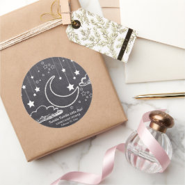 Pegatina Redonda Chalkboard Twinkle Twinkle Little Star Baby Shower