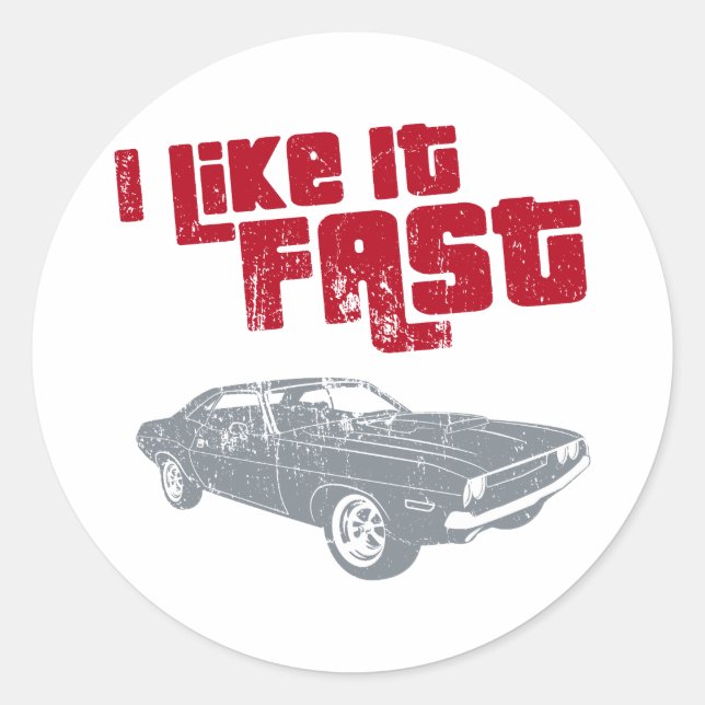 Pegatina Redonda Challenger de Dodge 1970 (Anverso)