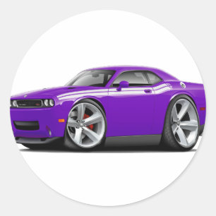 Pegatina Redonda Challenger RT Autobús Morado-Blanco 2009-11