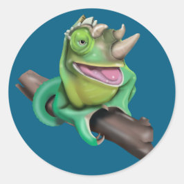 Pegatina Redonda Chameleon de Jackson