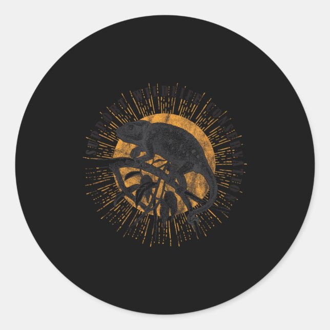 Pegatina Redonda Chameleon Wildlife Conservation Animal Reptile Lov (Anverso)