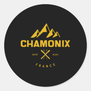Pegatina Redonda Chamonix Francia