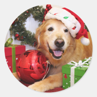 Pegatina Redonda Champ - Golden Retriever - Lukas