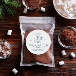 Pegatina Redonda Champagne con hielo | Après Ski Winter Bachelorett