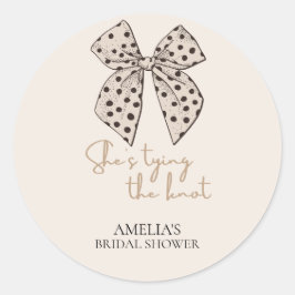 Pegatina Redonda Champán beige Despedida de soltera 