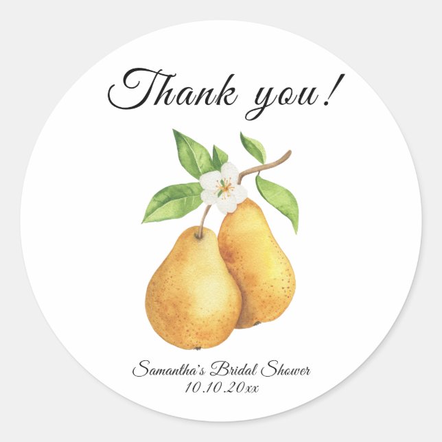 Pegatina Redonda Champán de aquarela Perfecta Granada Agradecimient (Anverso)