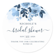 Champán Nupcial de Acuarela Azul Marino con Letra