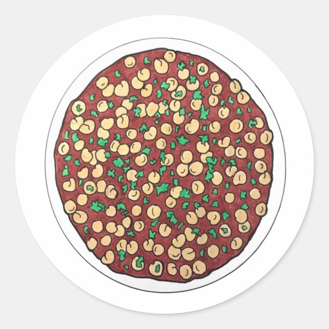 Pegatina Redonda Chana Masala Chole Cocina india Chickpee Dish (Anverso)