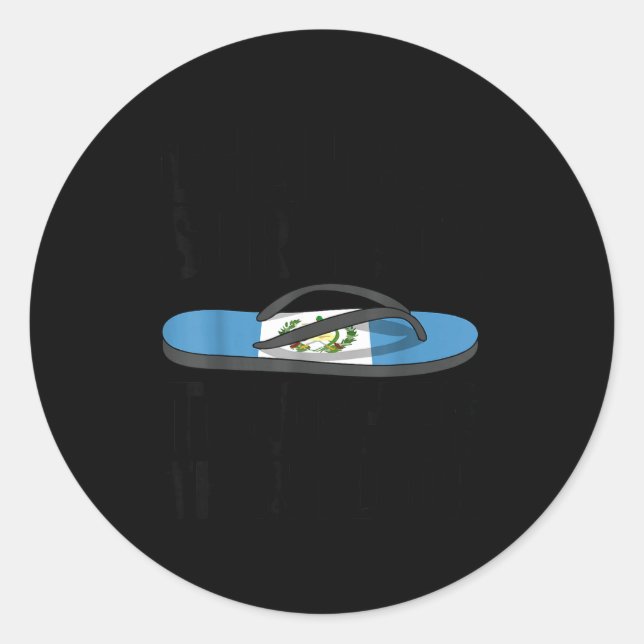 Pegatina Redonda Chancla Survivor Guatemala Funny Guatemalan Flag  (Anverso)