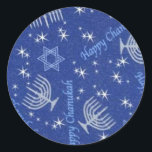 Pegatina Redonda chanuka feliz<br><div class="desc">pegatina</div>