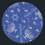 Pegatina Redonda chanuka feliz<br><div class="desc">pegatina</div>
