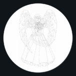 Pegatina Redonda Chanukah Angel<br><div class="desc">Obra original de Thedustyphoenix.</div>