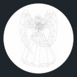Pegatina Redonda Chanukah Angel<br><div class="desc">Obra original de Thedustyphoenix.</div>
