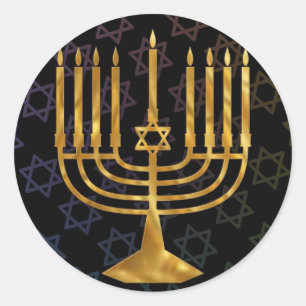 Pegatina Redonda Chanukah feliz