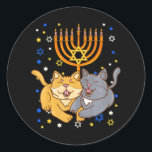 Pegatina Redonda Chanukah Jewish Menorah Kitten Funny Cat Hanukkah<br><div class="desc">Chanukah Jewish Menorah Kitten Funny Cat Hanukkah</div>