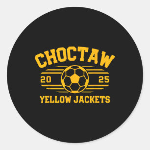 Pegatina Redonda Chaquetas Amarillas de Choctaw Fútbol Byll 2025 Hs